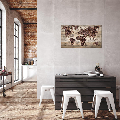 Wandbilder Wohnzimmer XXL Küche Kaffee Moderne Bilder Weltkarte